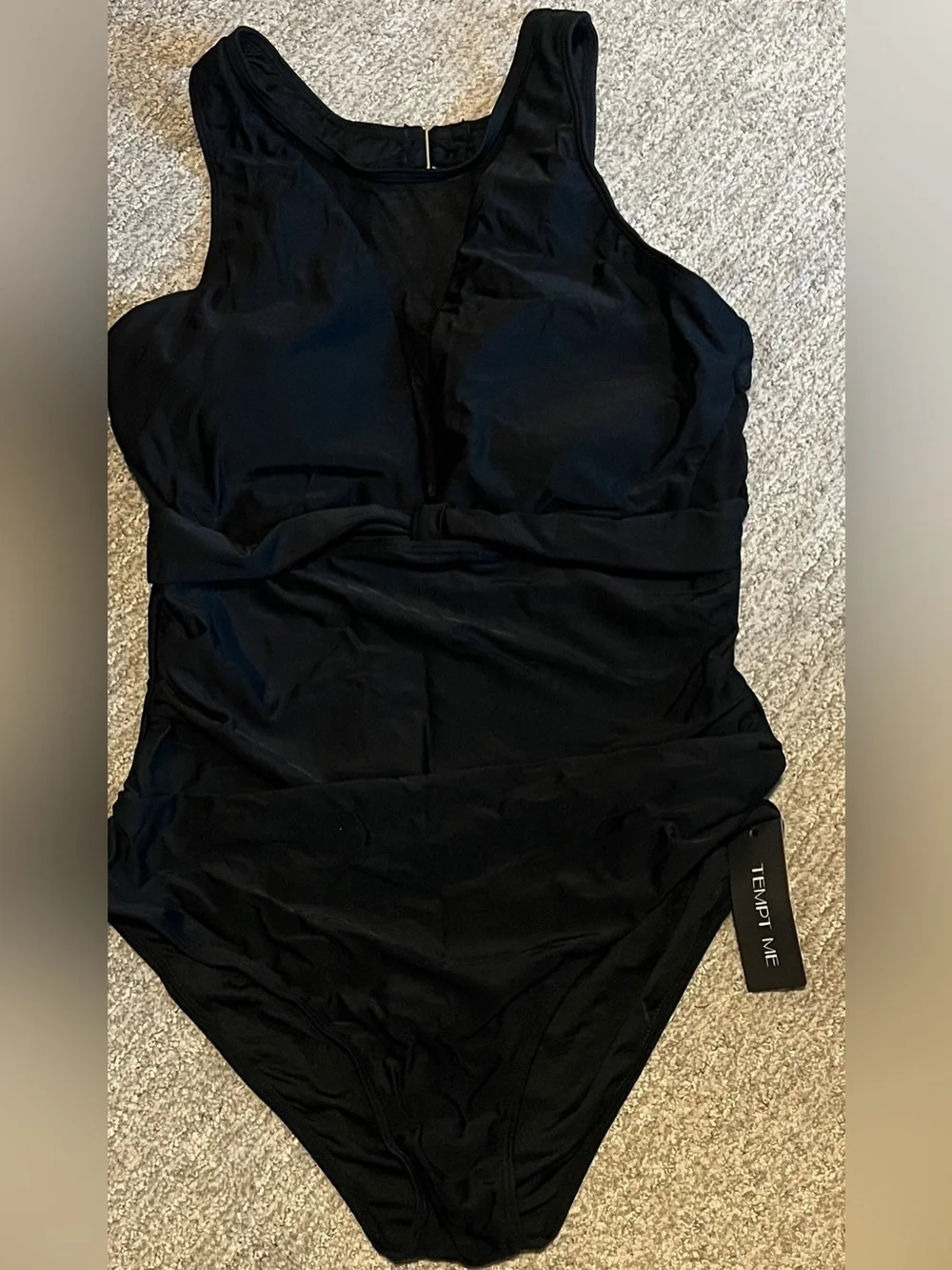 One Piece Swimsuit Tummy Control Mesh Sexy Plunge V Neck L. 1968/8-1